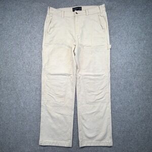 Abercrombie & Fitch Baggy Jeans Men 34 Cream Double Knee Carpenter Workwear